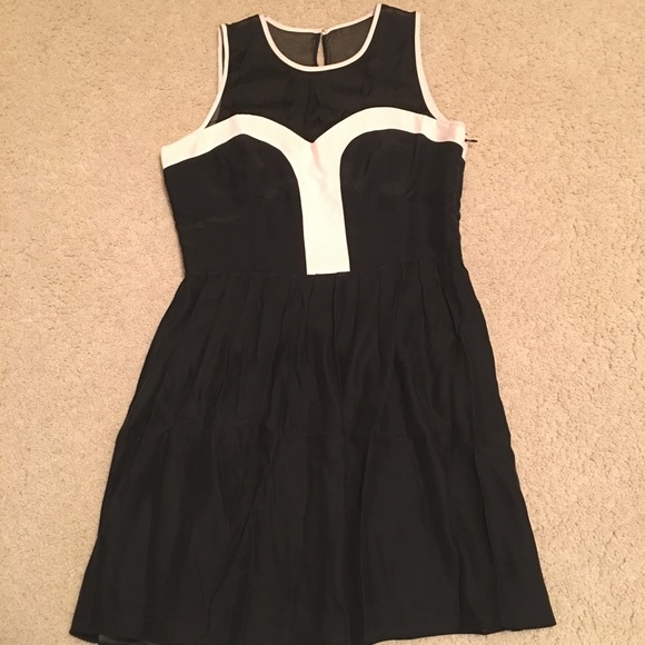 Parker Black Sheer Neck Mini Dress Medium / Small - Picture 2 of 8